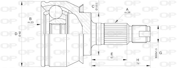 OPEN PARTS jungčių komplektas, kardaninis velenas CVJ5610.10